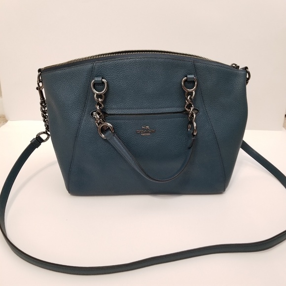 Coach Handbags - Coach Prairie Handbag Blue Pebbled Leather